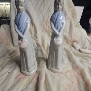 Imperial Porcelain Figurines in Blue and Gray